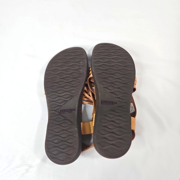 MERRELL Tan Leather Sandals Sz 10 - Picture 6 of 8